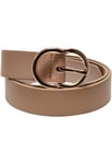 Urban Classics Small Ring Buckle Belt, Beige/Gold, XL