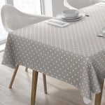 Home Direct Rectangular Oilcloth PVC Wipe Clean Tablecloth Table Cover 140cm x 200cm 55x78 Stars Beige Grey