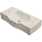 Biscottini - Lavabo en marbre blanc festonné L60xPR30xH14 cm