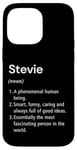 Coque pour iPhone 14 Pro Max Stevie Définition du nom Dictionnaire amusant