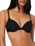 Pepper Push Up Bra | Lace Lift Up Bra, Zero Gaps, Silky Fabric, Underwire Lace Bras for Women, (30A-40B), Black, 32A