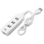 OcioDual Adaptateur Multiport Hub USB 2.0 Blanc Transformateur 4 Ports Convertisseur Transfert de Données avec Câble Splitter