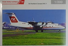 Herpa- Trans World Express De Havilland Canada DHC-7 Dash 7-N173RA Vehicule Miniature, 559041