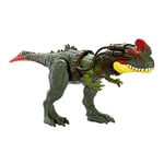 Mattel Jurassic World Figurine articulée Sinotyrannus, Grand Dinosaure avec Mouvement d’Attaque et Dispositif de traçage, Jeu Physique et numérique, Jouet Enfant, Dès 3 Ans, HLP25