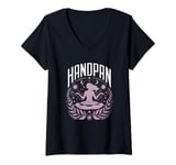 Womens Handpan Girl Drums Music Handpan V-Neck T-Shirt