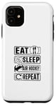 Coque pour iPhone 11 Eat Sleep Air Hockey Repeat - Funny Air Hockey