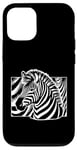 Coque pour iPhone 12/12 Pro Zèbre Noir Blanc Savane Animaux Afrique Motif Zèbre