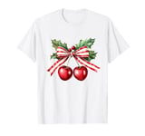 Christmas Coquette Bow with Cherry Kawaii Tee T-Shirt