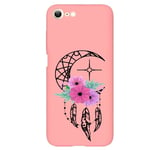 Coque rose Iphone 7 8 et SE 2020 et 2022 Dreamcatcher lune