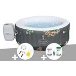 Kit spa gonflable Bestway Lay-Z-Spa Aruba rond Airjet 2/3 places + Kit traitement brome + Kit de nettoyage