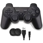 Contrôleur PS3 Joystick, manette de jeu sans fil pour PS3 Remplacement pour manette PS3, double vibration (noir)