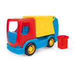 Wader Tech Truck 35311 Camion à ordures Solide avec conteneur Mobile, env. 26 x 11,5 x 15 cm, à partir de 12 Mois, idéal comme Cadeau pour Les Jeux créatifs