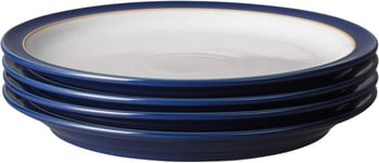 Denby - Elements Dark Blue Dinner Plates Set of 4 - Dishwasher Microwave Safe C