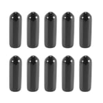 100 st Gummi ändlock 4 mm Id Pvc Runt Rör Bult Cap Cover Skruv Gängskydd Svart