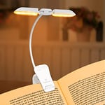 Vekkia Lampe de Lecture,14 LEDs Liseuse Lampe Clip Rechargeable,lampe livre 3 Modes de Luminosité x 3 Couleurs (Blanc/Chaud/Blanc Chaud),Lampe de Lecture pour Lire au Lit,Voyage