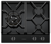 Westinghouse 60cm 3 Burner Black Ceramic Glass Gas Cooktop