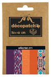 Décopatch DP007O - Une Pochette de 5 feuilles de Papier Decopatch, Papier Imprimé, 30x40 cm, motifs asortis, violet, orange