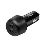 ACT Chargeur Allume-Cigare USB C, 45 W (PD 25 W + PD20 W), Chargeur de Voiture USB C, Adaptateur 2 Ports, Chargeur de Voiture USB C pour Apple et Android AC2200