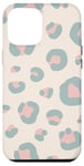 iPhone 12 Pro Max Blue and Pink Spots Pattern on Cream Background Case