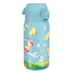 ION8 Kids Water Bottle (350ml) Leak-Proof & BPA Free Thermal Drinking Bottle, Triple Lock Lid to Prevent Spills & Hide Away Handle, Made with Vacuum Insulated ThemoShield Stainless Steel, Butterfly