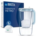 BRITA Water Filter Jug Glass Light Blue (2.5 L) Includes 1 Maxtra Pack of 1 