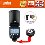 UK Godox V1O 2.4G TTL Li-on HSS 1/8000s Round head Flash For Olympus Panasonic