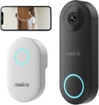 Reolink Video Doorbell Camera w/ Chime - WiFi, 2K, Wired, 2 Way Talk, 180° Wide