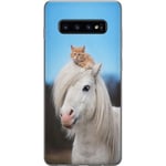 Samsung Galaxy S10 Gjennomsiktig Telefondeksel Katt och Häst