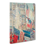 Allies Day In May By Childe Hassam Classic Painting Canvas Wall Art Print Ready to Hang, Framed Picture for Living Room Bedroom Home Office Décor, 24x16 Inch (60x40 cm)