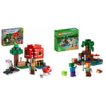 LEGO 21179 Minecraft La Maison Champignon, Set Jouet de Construction pour Enfants & 21240 Minecraft Aventures dans Le Marais, Jouet De Construction, avec Figurines Alex Et Zombie dans Le Biome