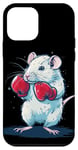 iPhone 12 mini Boxing White Rat with Gloves Logo for a Bold Appeal Case