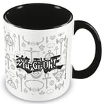 Yu-Gi-Oh! (Logo B&W) Black Inner Coloured Mug