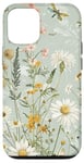 iPhone 15 Sage Green Boho Botanical Wildflowers Plants Case