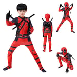 Barn Cosplay Deadpool Kostym Bodysuit Barn Festkläder 140