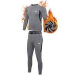 MEETYOO Ensemble de sous-Vêtements Thermiques Homme, Sport Base Layer Maillot Manches Longues Pantalon Quick Dry Sou Vetement pour L'entraînement Ski Running Randonnée