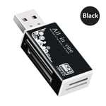 Lecteur de cartes mémoire USB 2.0 2 en 1,adaptateur haute vitesse pour Micro SD SDXC T-Flash TF - Type Black