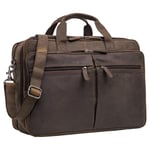 STILORD 'Gigantus' Sacoche Cuir Homme XXL Serviette en Cuir Sac d'enseignant Sac d'affaire Sac bandoulière Homme Sac Professeur Femme, Couleur:Colorado - Marron