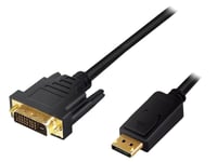 Cable DisplayPort 1.2 prise male DVI-D -24+1- prise male FULL HD 1m - Noir