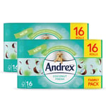 Andrex Coconut Fresh Toilet Tissue - 16x, 32x, 48x, 64x or 80x Rolls