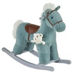 Kids Ride-On Plush Rocking Horse Toy Handle Grip 30KG Capacity