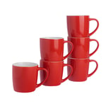 350ml Coloured Coffee Mugs - Pack of Six - By Argon Tableware - Pink