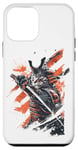 iPhone 12 mini Cat Samurai American Flag Samurai Cat Art Patriotic Cat Case