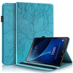 Coque pour Samsung Tab A6 10.1'' 2016 Housse SM-T580/T585 Léger Cuir PU Etui de Protection Flip Portefeuille Cover Case avec Stand Poche pour Samsung Galaxy Tab A 10.1 Pouces 2016, Turquoise