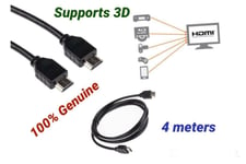 POWER PLUS High Speed HDMI to HDMI Cable Lead 4 Meter Supports 3D 2160P PS4 SKY 