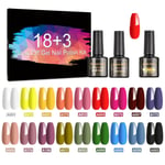 UV-nagellack, 21- set UV-nagellackset med baslack, glänsande och matt topplack