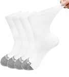 ZFSOCK Chaussettes Diabétiques Homme Femme: Sans Elastique Sans Couture Socquettes Non Comprimantes Amples Classiques Diabetique en Coton Coussin 4 Paires Mi-mollet, Blanc Gris 43-46