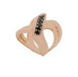 Bague de Femme Rebecca BCMARN71-14 Bronze Gold Rose Swarovski Noir Tailles 14