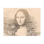 Papier peint intissé panoramique personnes mona lisa : portrait en lettres 200x154 cm