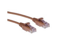 Act Brown 0.15 Meter Lszh U/Utp Cat6 Datacenter Slimline Patch Cable Snagless With Rj45 Connectors (Dc9230)