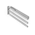 Emuca - Porte-Serviettes Extensible, à 3 Bras 440 mm,Support pour Drap de Salle de Bain ou torchons de Cuisine, Aluminium, Anodisé Mat